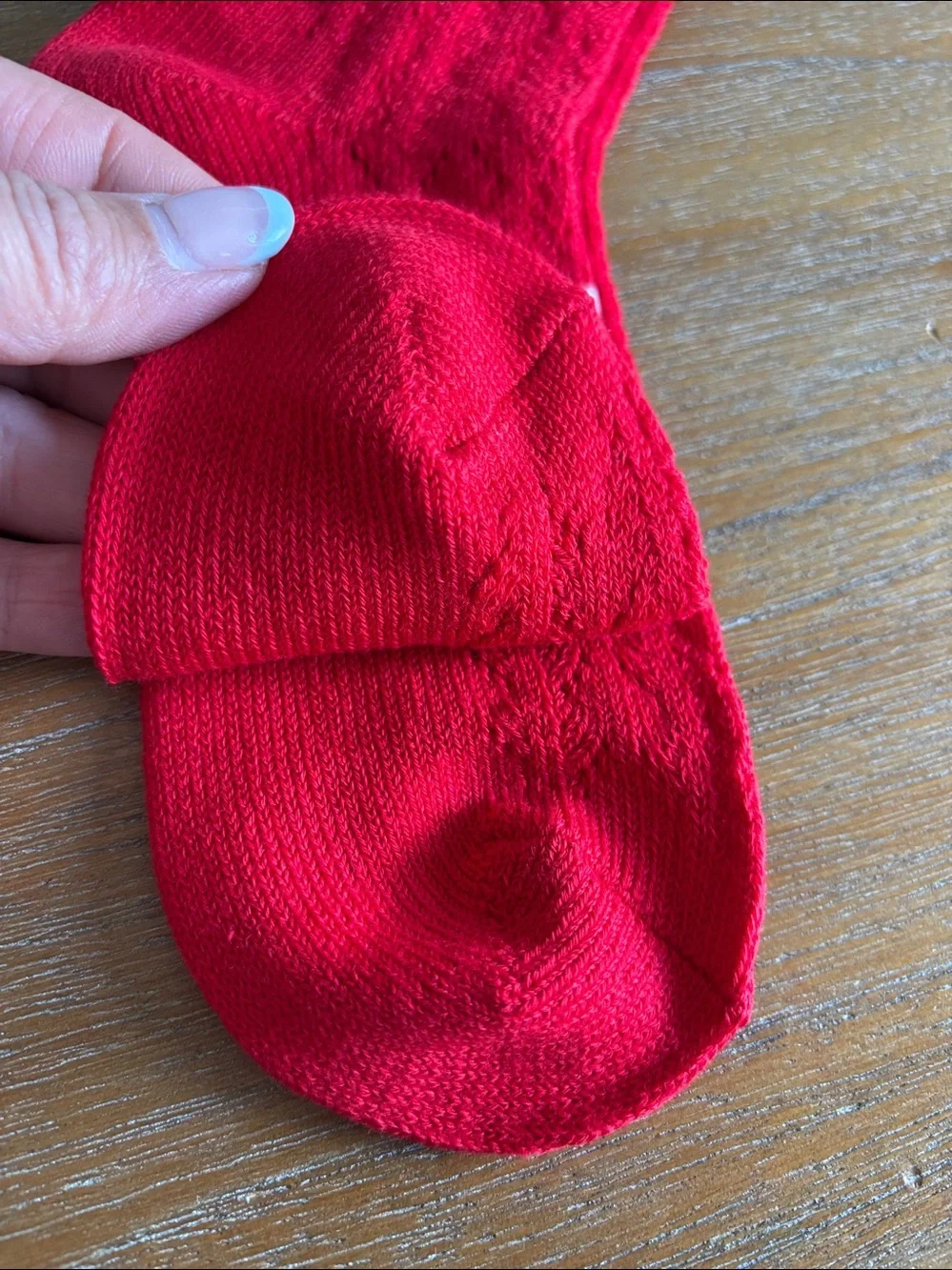 NWT Free People Pointelle Trouser Socks in Red